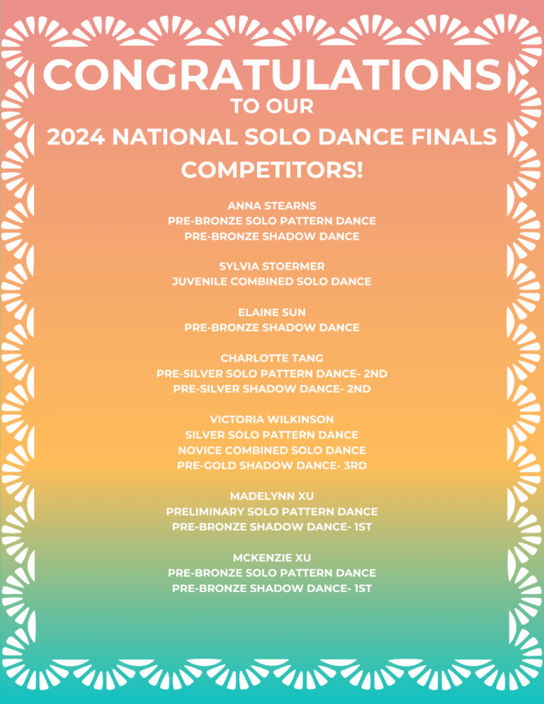 2024 National Solo Dance Finals competitors